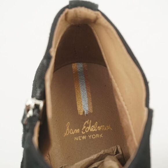 Sam Edelman Womens Pryce Ankle Boots Black Suede Block Heel Zip Up Size 6.5M - Picture 7 of 10